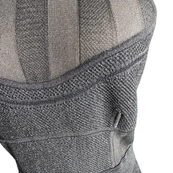 Herve Leger Textured Sheer Bustier Halter Gown Bandage Dress Silver Gray size L - Picture 9 of 15